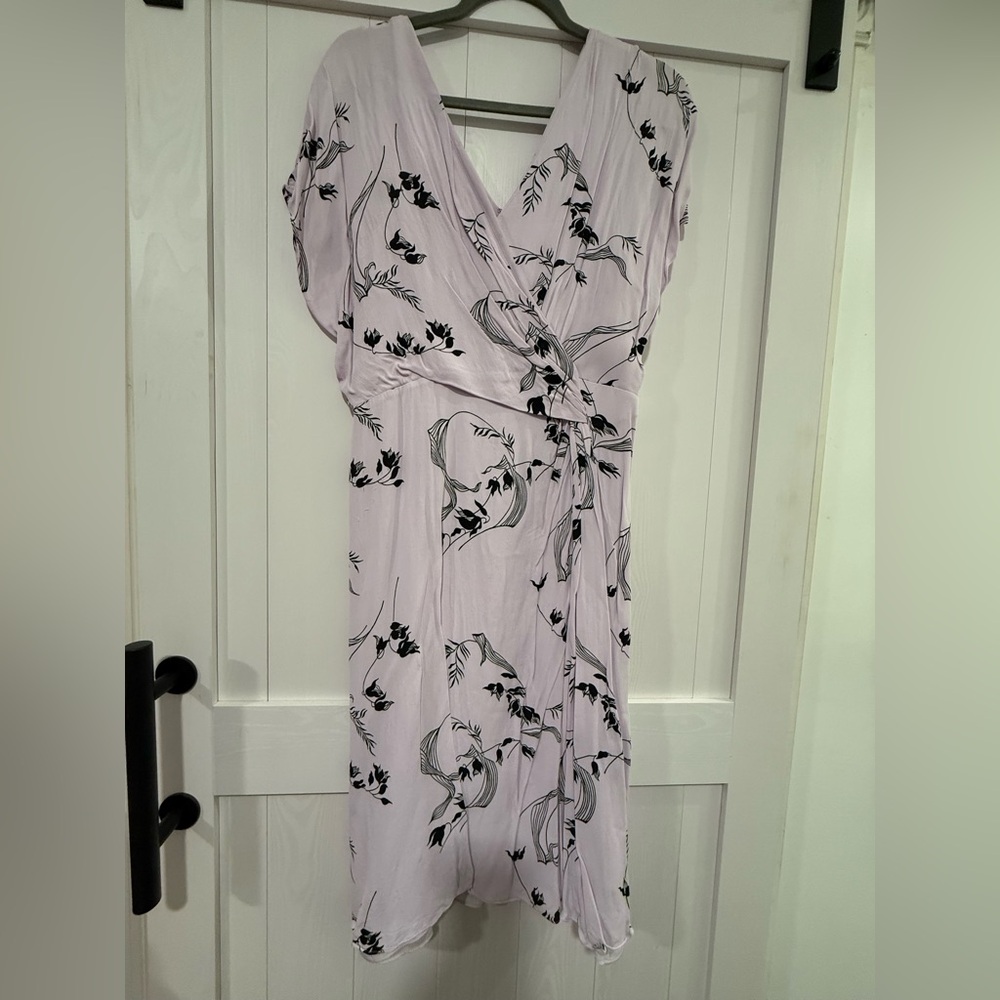 Floral Wrap Dress in Light Purple